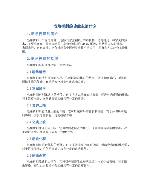 皂角树刺的功能主治什么