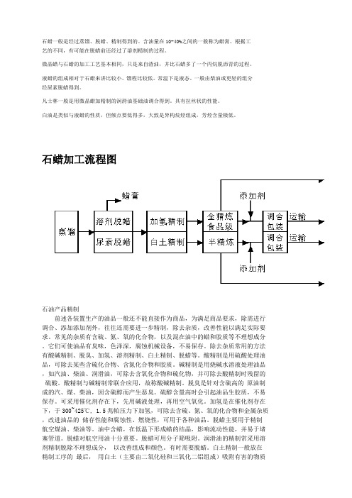 石蜡加工工艺