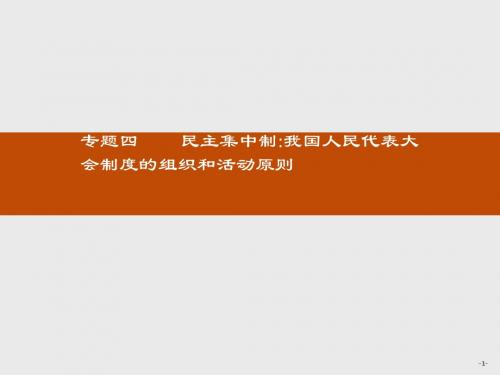 人教版政治选修三国际和国际组织常识同步配套课件：专题四 民主集中制 我国人民代表大会制度的组织和活动原