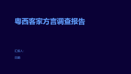 粤西客家方言调查报告