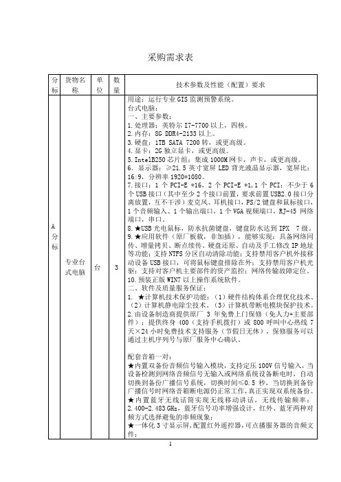 采购需求表