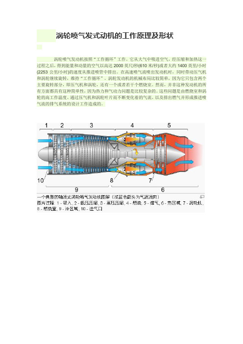 涡轮喷气式发动机的工作原理及形状