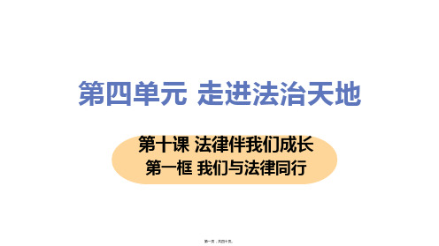 新部编人教版七年级下册道德与法治 第二框 我们与法律同行 教学课件