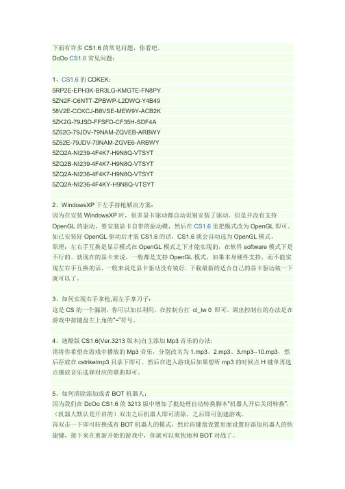 CS1.6的常见问题