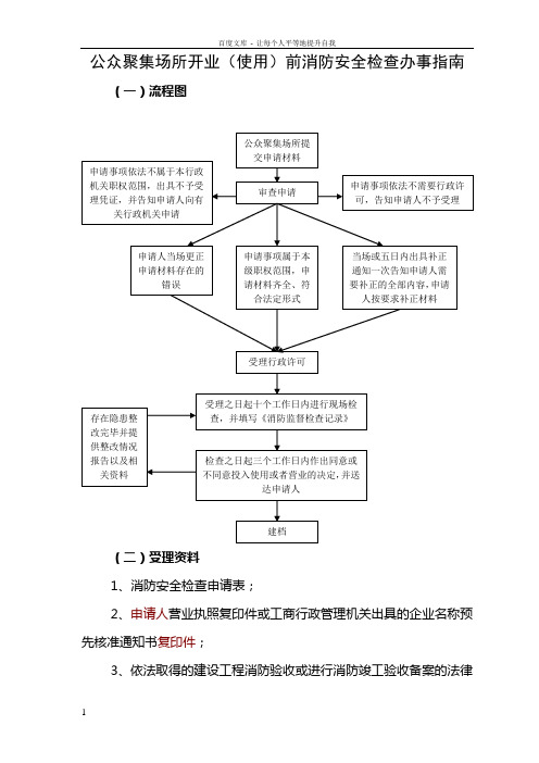 公众聚集场所开业使用前消防安全检查办事指南