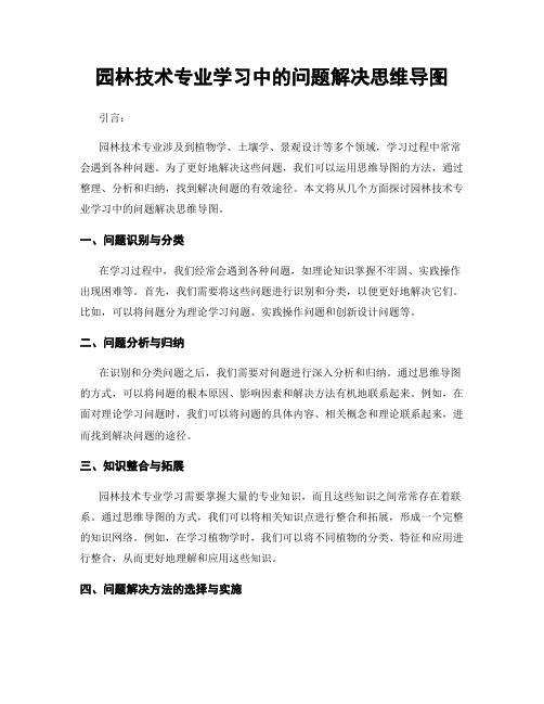 园林技术专业学习中的问题解决思维导图