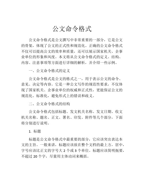 公文命令格式