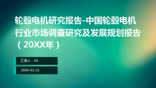 轮毂电机研究报告-中国轮毂电机行业市场调查研究及发展规划报告(2024年)