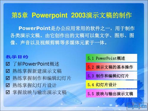 Powerpoint 2003课件精讲