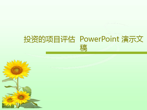 投资的项目评估  PowerPoint 演示文稿37页PPT