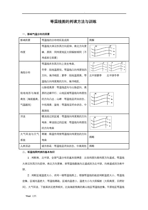 影响气温的因素及等温线图的判读