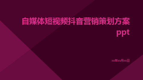 自媒体短视频抖音营销策划方案ppt