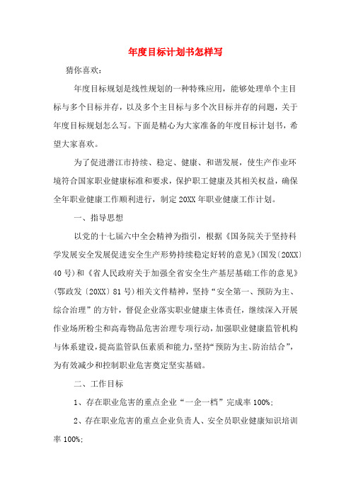 年度目标计划书怎样写