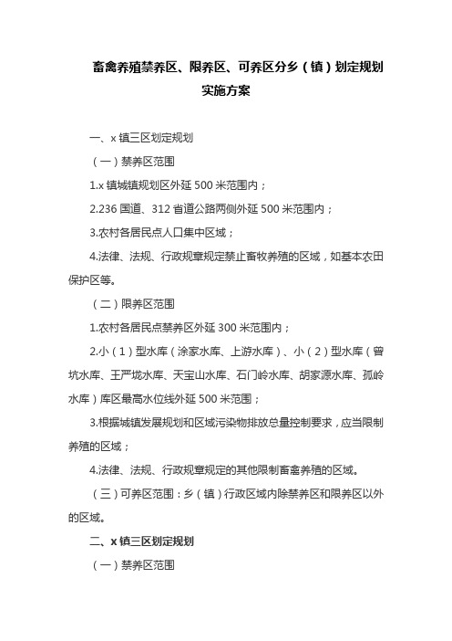 畜禽养殖禁养区、限养区、可养区分乡(镇)划定规划实施方案