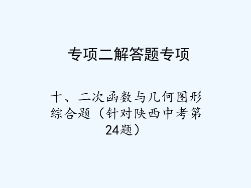 2019届中考数学复习 专项二 解答题专项 十、二次函数与几何图形综合题课件