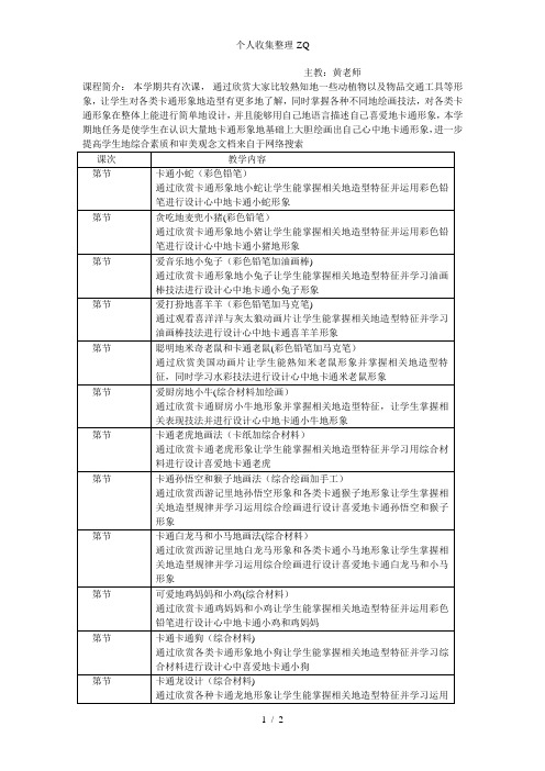 卡通画暑期(开发区青少年宫)