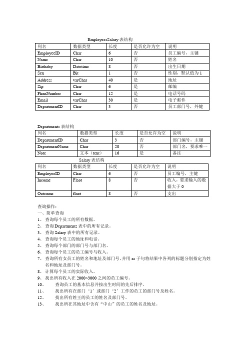 sql练习及其答案