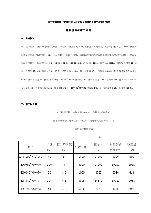 深层搅拌桩施工方案