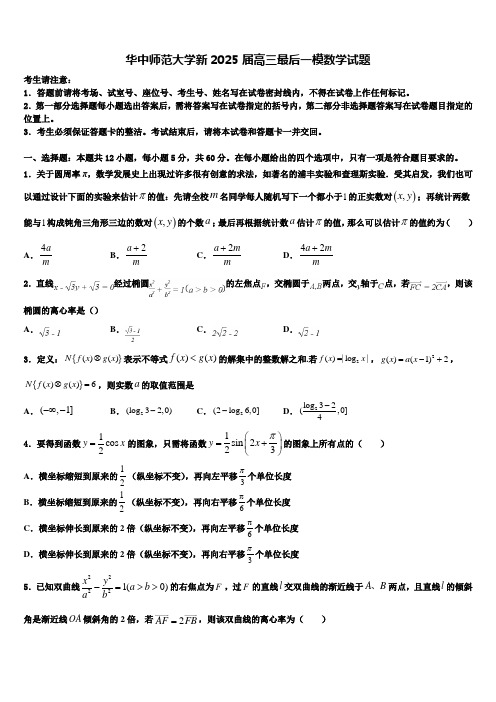 华中师范大学新2025届高三最后一模数学试题含解析