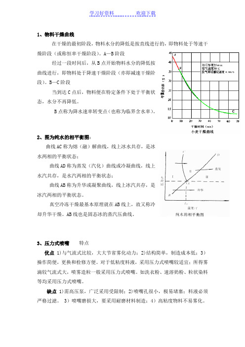 《农产品干燥技术》精要知识点