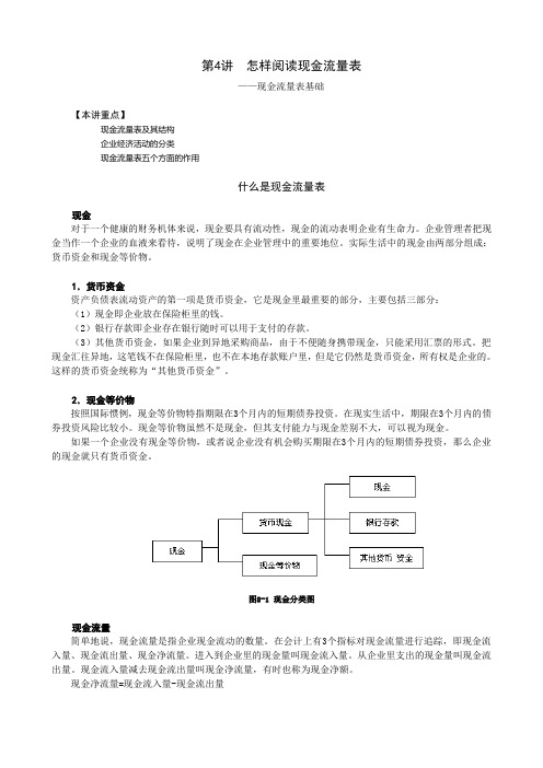 第四讲 怎样阅读现金流量表