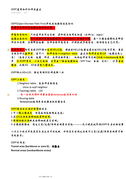 OSPF基本知识和邻居建立