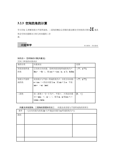 苏教版高中数学选修2 1同步讲义第3章 空间向量与立体几何 323 含答案