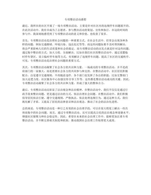 专项整治活动感想