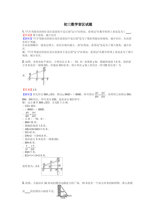 初三数学盲区试题
