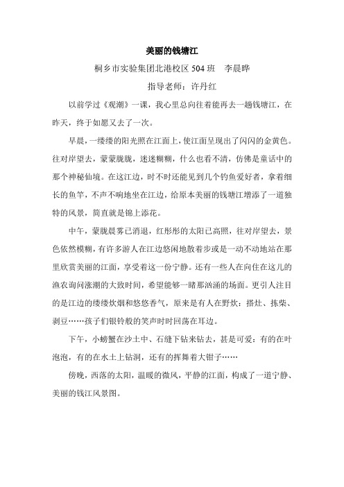 美丽的钱塘江(发表 在作文周刊)