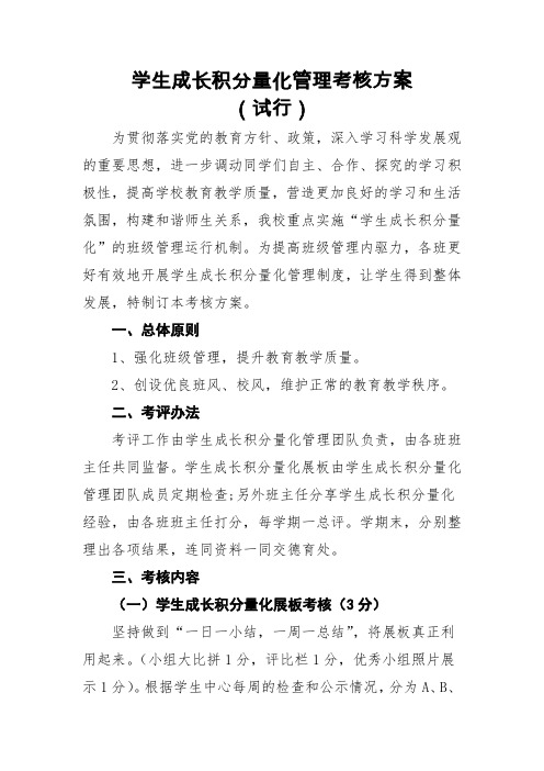 学生成长积分量化考核方案(4)