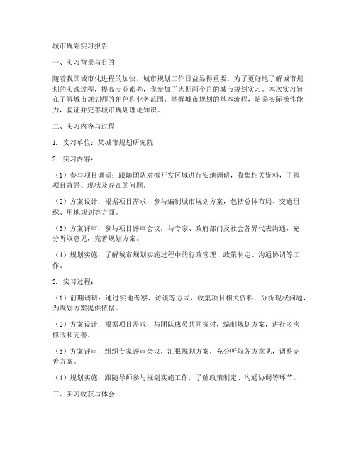 城规实习报告