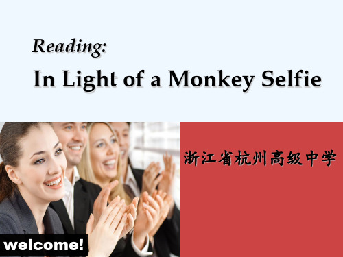 浙江省杭州高级中学高二英语讲评课件：In Light of a Monkey Selfie (共17张PPT)