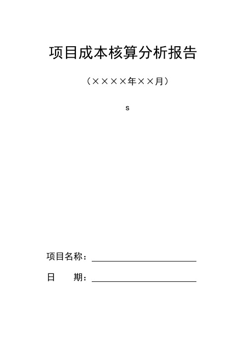 项目成本核算分析报告