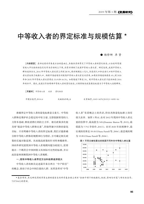 中等收入者的界定标准与规模估算