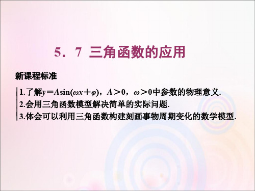 2019_2020学年新教材高中数学第五章三角函数5.7三角函数的应用课件新人教A版必修第一册