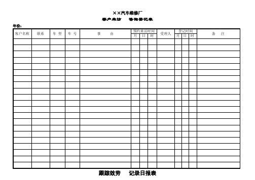 来电、跟踪情况统计、登记表