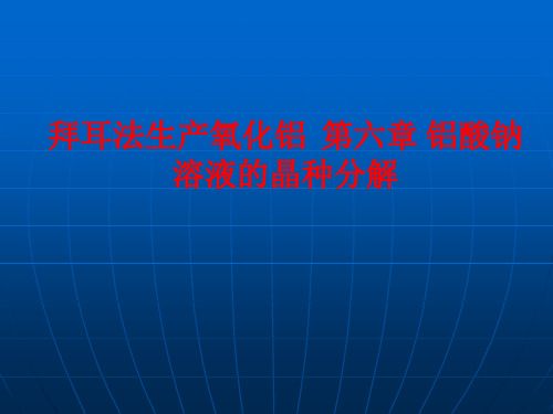 [课件]拜耳法生产氧化铝  第六章 铝酸钠溶液的晶种分解PPT