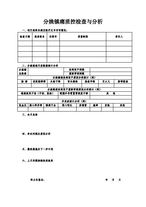 分娩镇痛质控