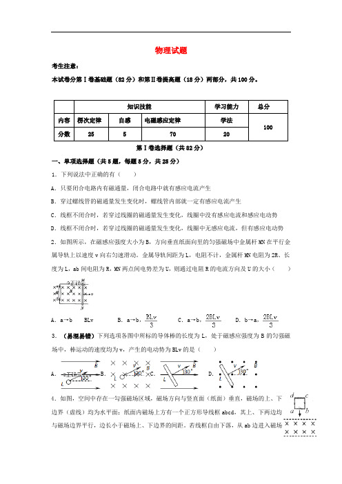 天津市静海区第一中学2019-2020学年高二12月学生学业能力调研物理试卷