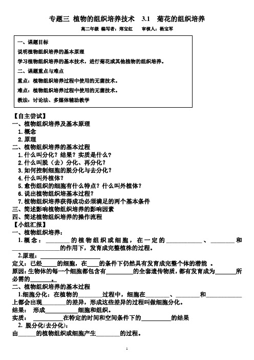 菊花组织培养导学案 文档