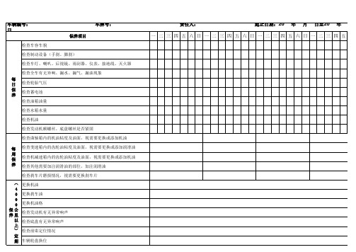 车辆日常保养记录