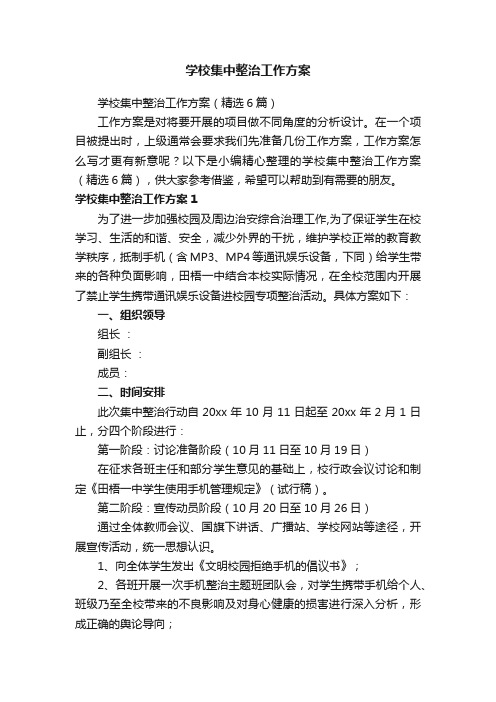 学校集中整治工作方案