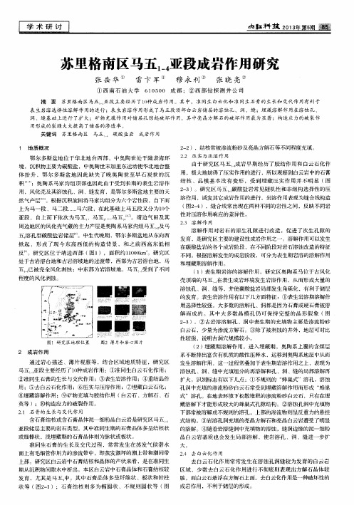 苏里格南区马五1-4亚段成岩作用研究