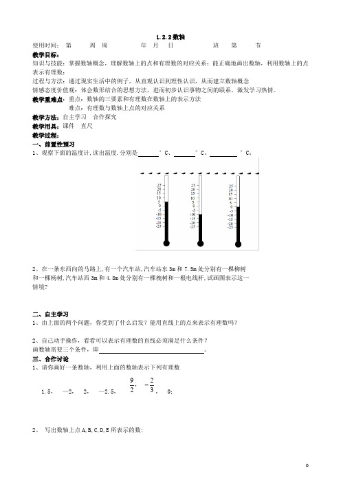 《1.2.2数轴》教学设计