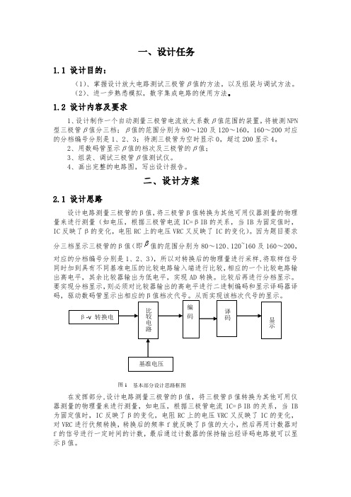 放大电路测试三极管β值