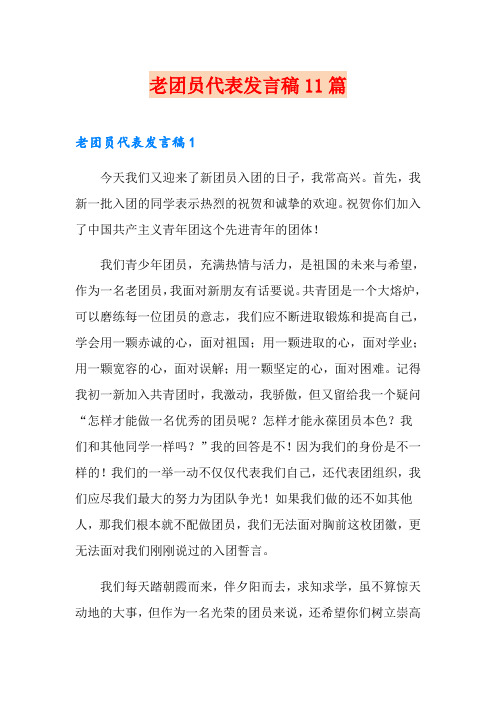 老团员代表发言稿11篇