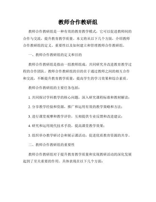 教师合作教研组