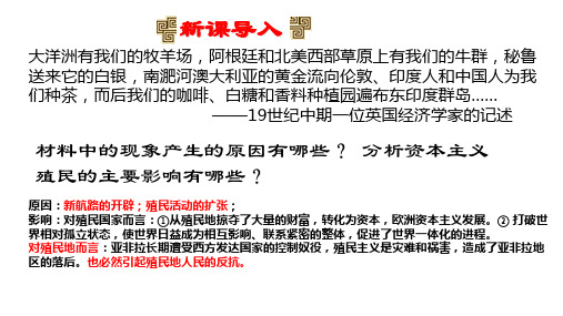 部编人教版九年级历史下册第1课殖民地人民的反抗斗争课件(共21张PPT)