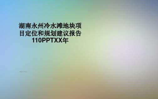 湖南永州冷水滩地块项目定位和规划建议报告110PPTXX年